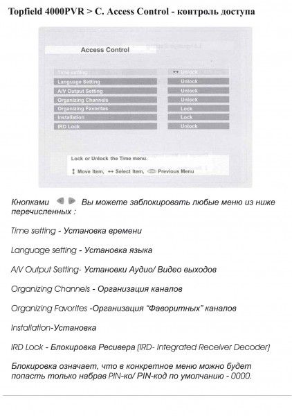 Инструкция по эксплуатации тюнера Topfield TF 4000 PVR - стр.22