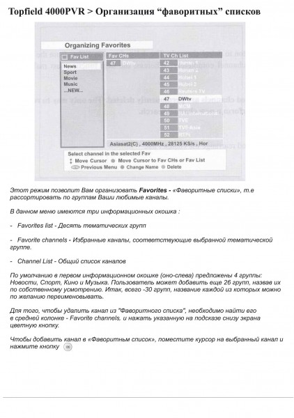 Инструкция по эксплуатации тюнера Topfield TF 4000 PVR - стр.28