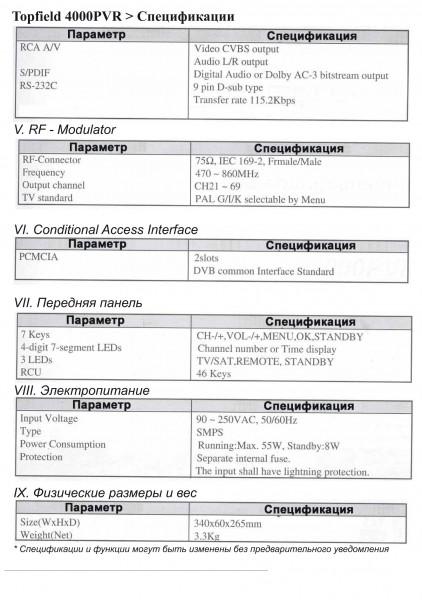 ресивер Topfield TF 4000 PVR инструкция по эксплуатации - стр.65