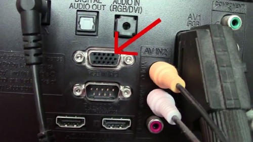 Как подключить ноутбук к телевизору с помощью кабеля VGA