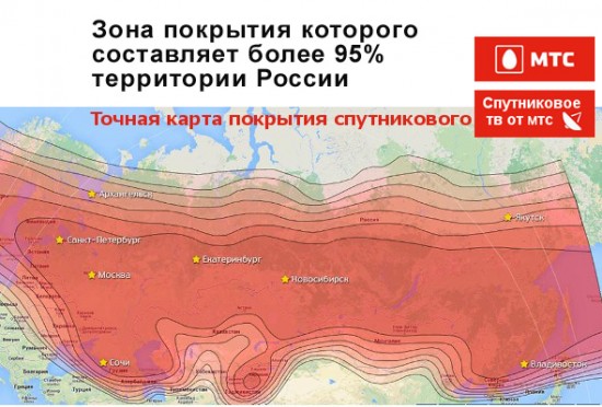 Зона покрытия МТС ТВ