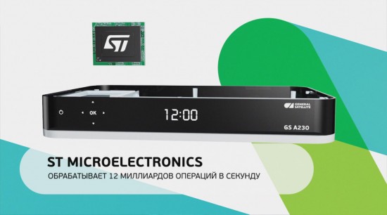 микропроцессор STMicroelectronics и сопроцессор собственной разработки