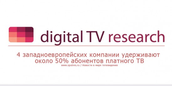 4 западноевропейских компании удерживают около 50% абонентов платного ТВ