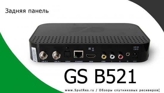 Задняя панель - Цифровой спутниковый HD ресивер GS B521