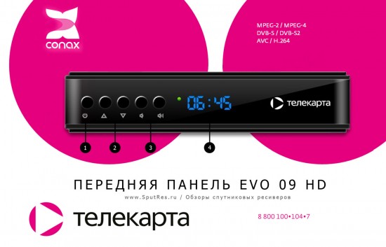 Передняя панель EVO 09 HD Телекарта