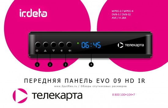 Передняя панель EVO 09 HD IR